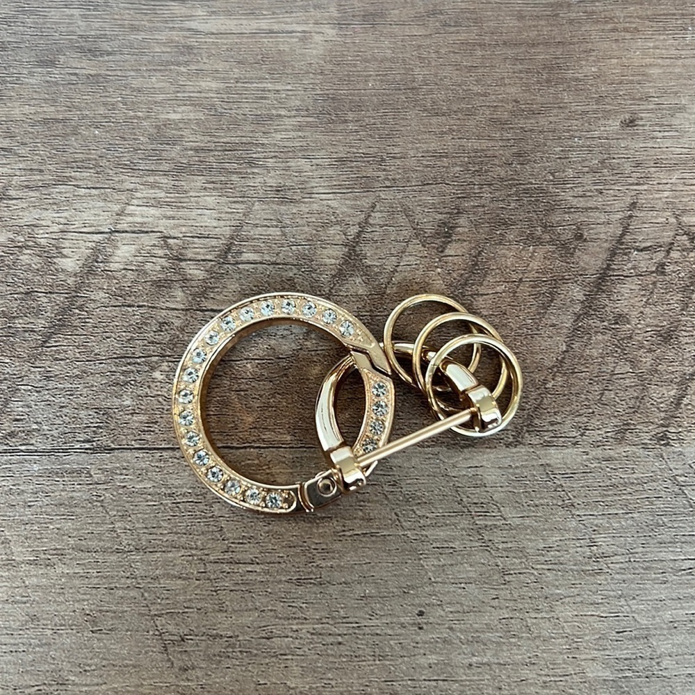 Gold keychain - bling & multiple rings